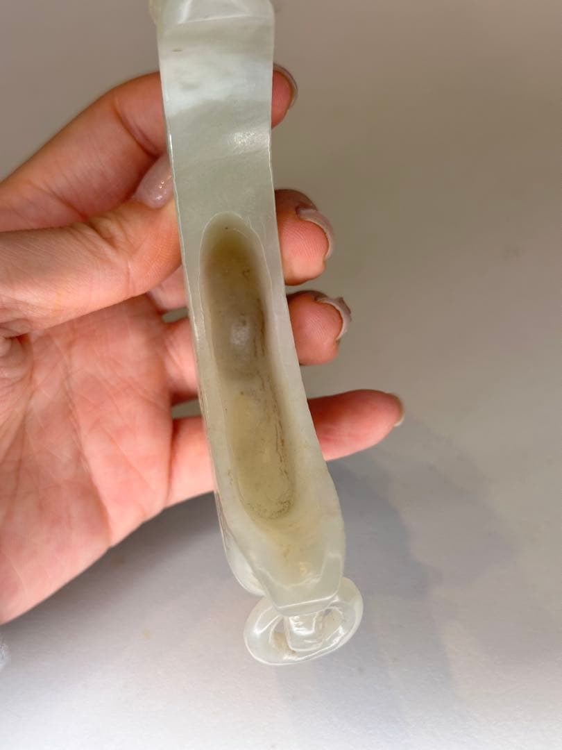 白玉 龍紋 筆架 龍彫 雕刻 文房具 古董品