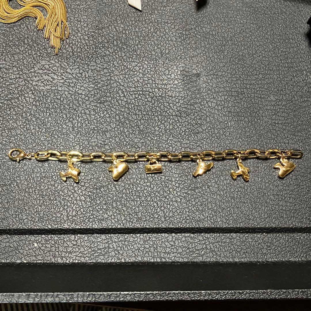 美品 ランセル ブレスレット ジョコンダ フリンジ ブローチ ゴールドカラー