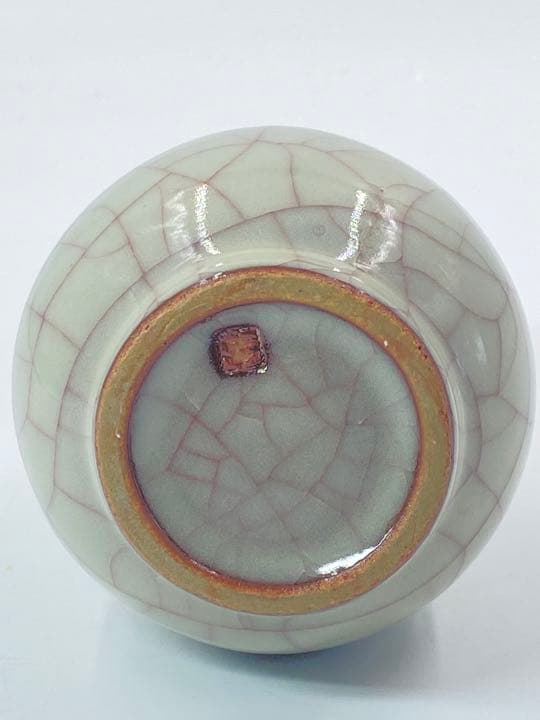 【島田幸一　作】粉青磁　花生　桐共箱　高さ約25㎝　花入　花瓶