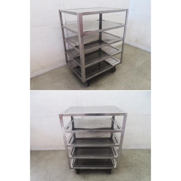 インダストリアル■ステンレス製■ワゴン■5段■工具■厨房■キャスター付■ガレージ