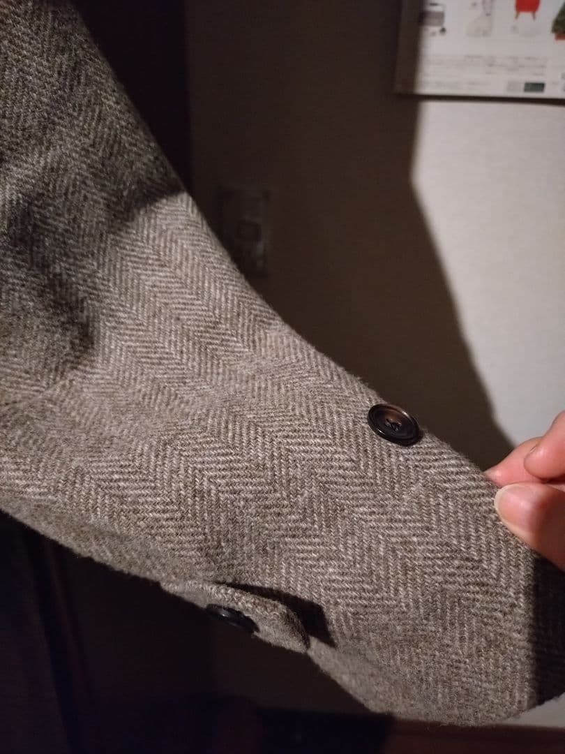 NOLLEYS ヘリンボーン チェスターコート＆ブルーマフラー付き