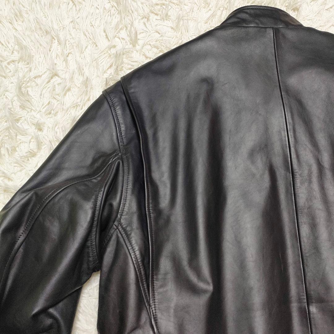 【希少サイズ5L】Haruf　シングルライダースジャケット　ライナー付き　馬革