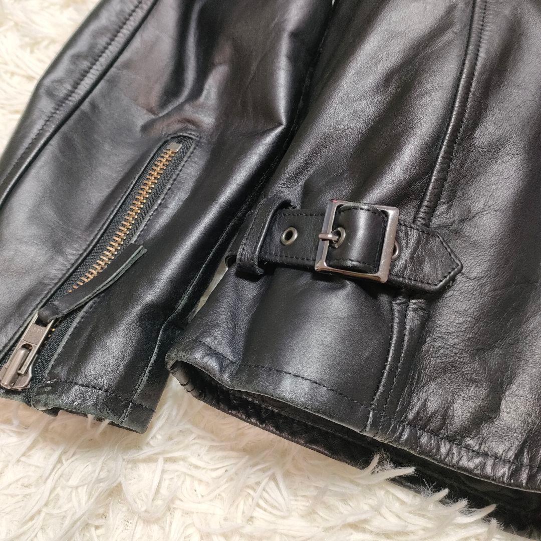 【希少サイズ5L】Haruf　シングルライダースジャケット　ライナー付き　馬革