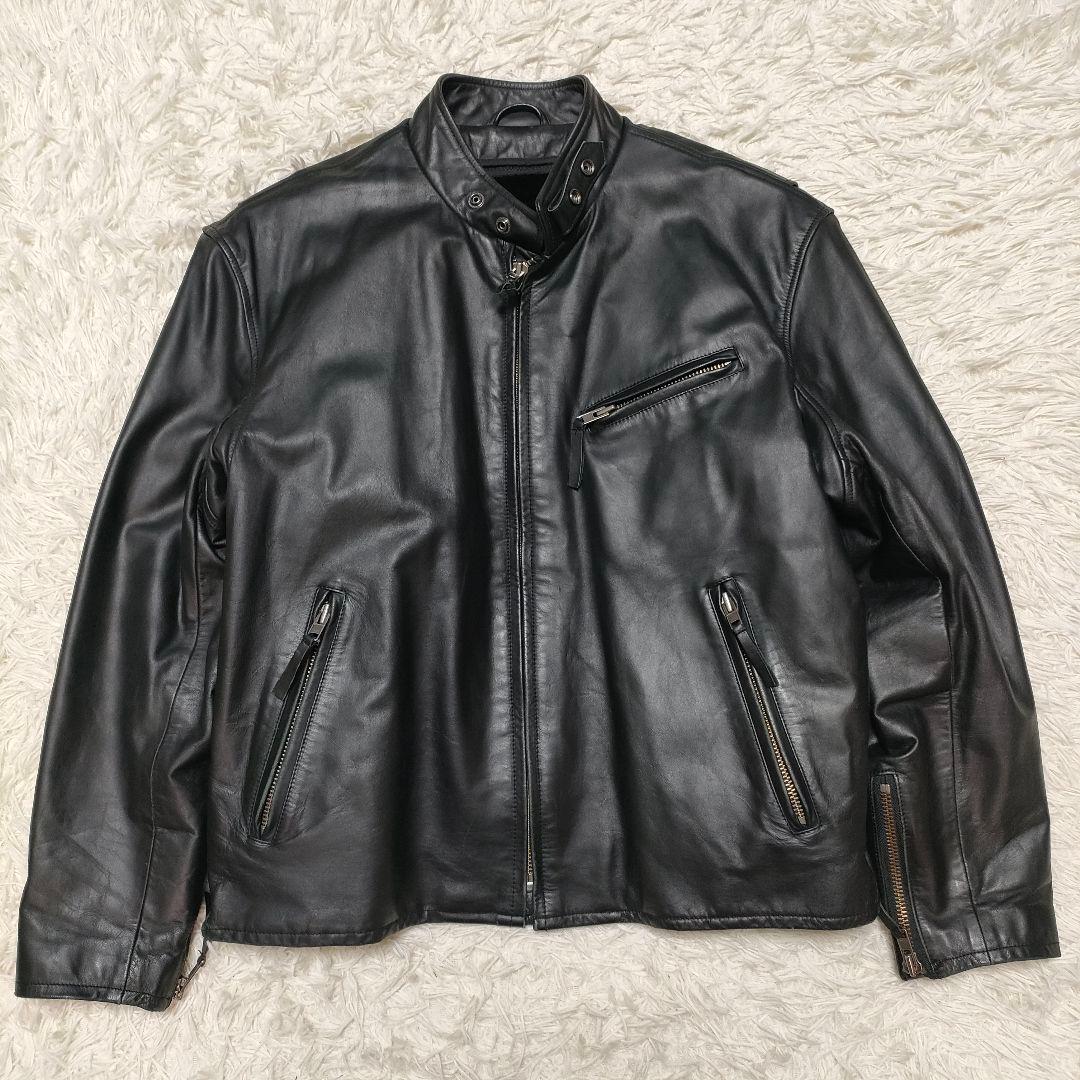 【希少サイズ5L】Haruf　シングルライダースジャケット　ライナー付き　馬革