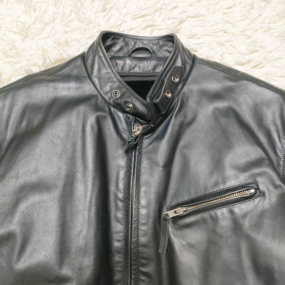【希少サイズ5L】Haruf　シングルライダースジャケット　ライナー付き　馬革