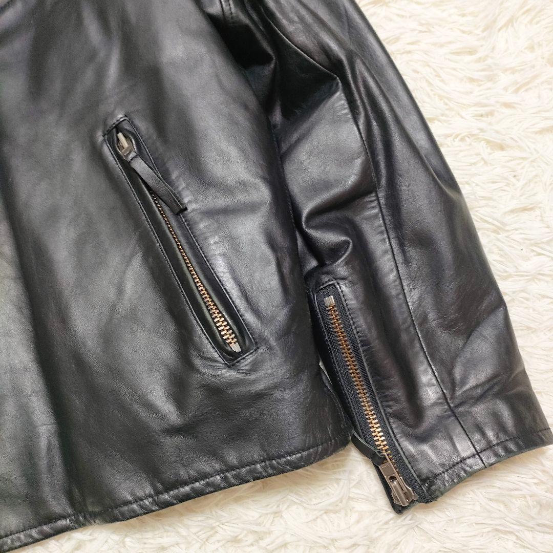 【希少サイズ5L】Haruf　シングルライダースジャケット　ライナー付き　馬革