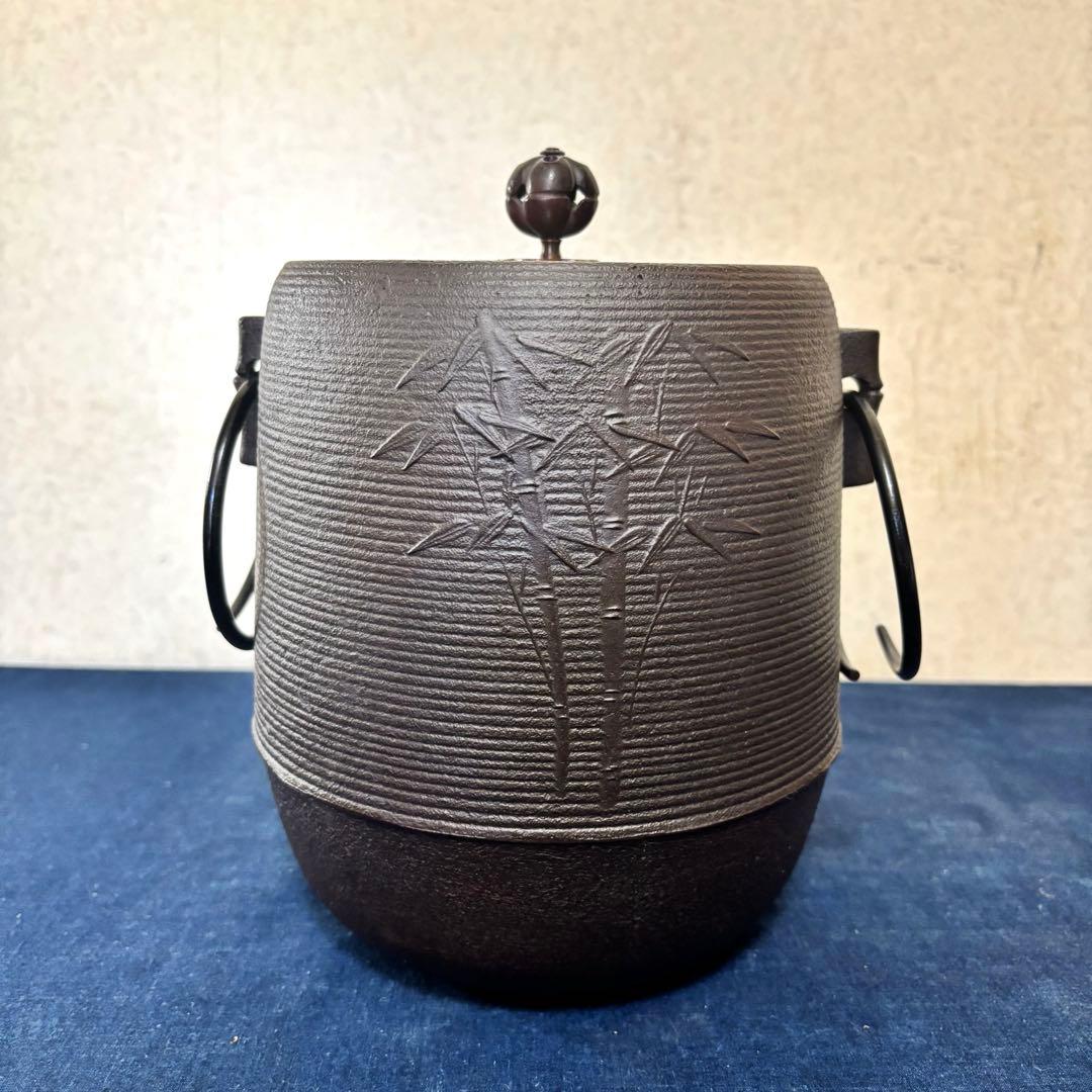 風炉 茶釜 電熱器 唐銅面取風炉 糸目筒釜 野々田製電熱器 前瓦 敷板 茶道具