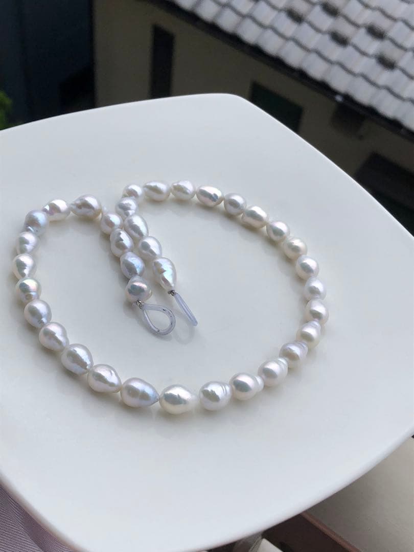虹色　淡水バロックパールネックレス1連　FG25