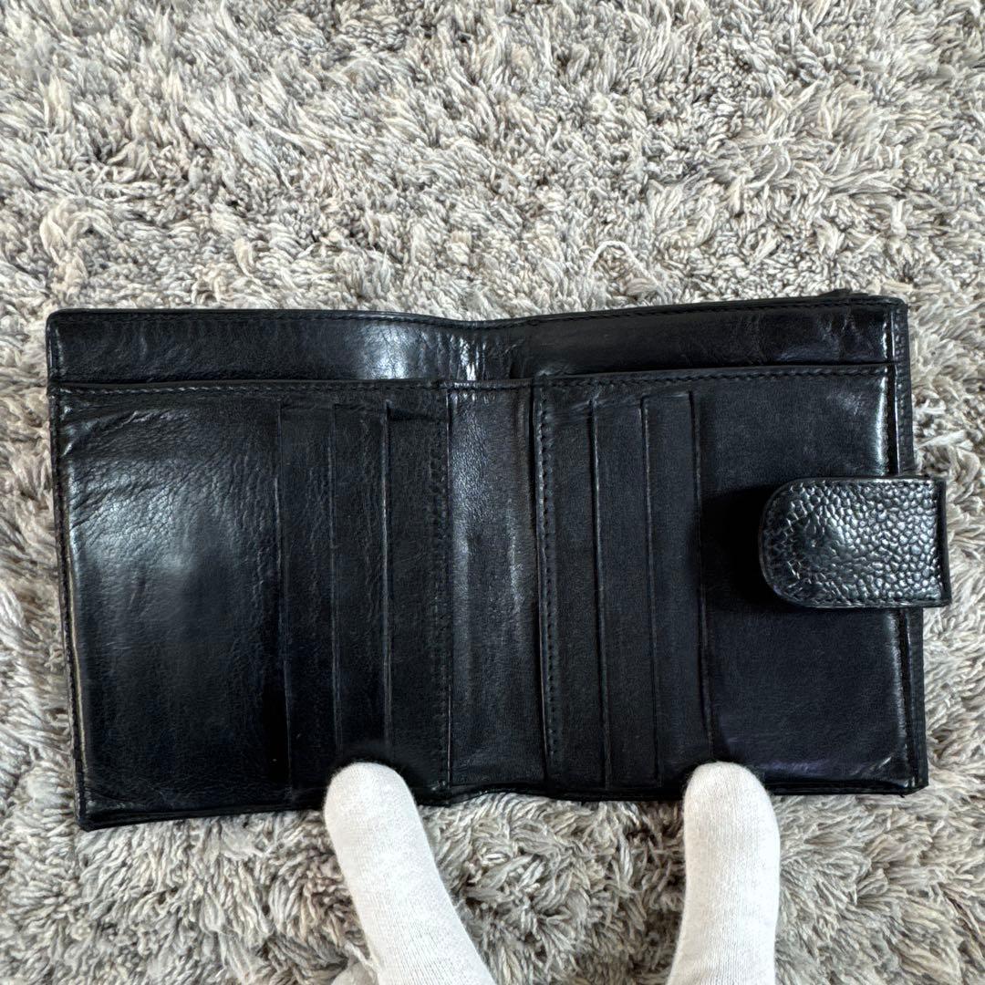 CHANEL シャネル 折り財布 Wホック ココマーク キャビアスキン