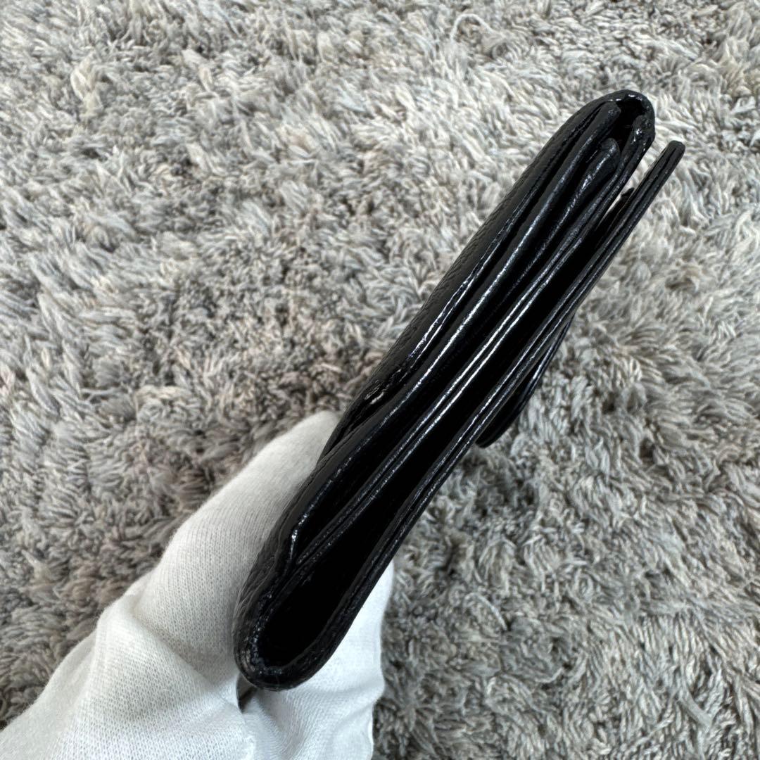 CHANEL シャネル 折り財布 Wホック ココマーク キャビアスキン