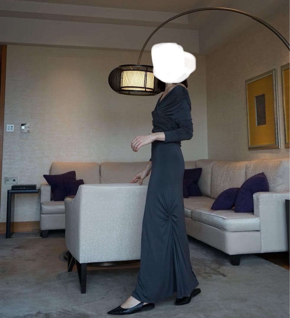 【n】ロングドレス　グレー