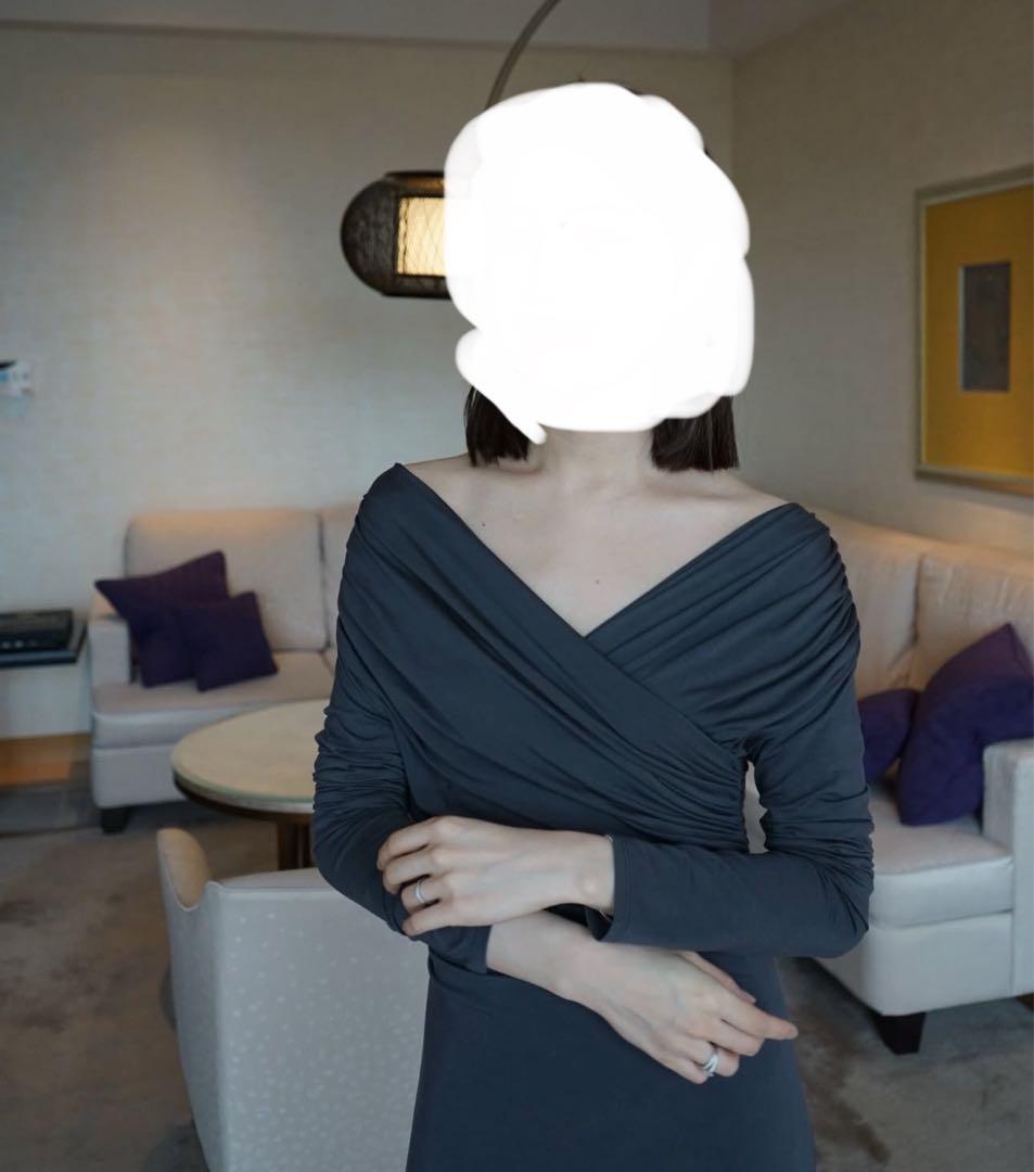 【n】ロングドレス　グレー