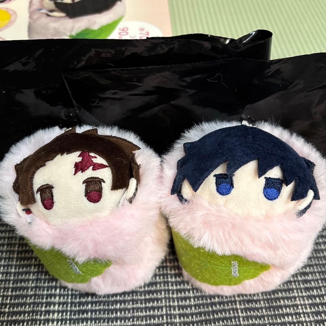 ヘ*ラ様 【2点セット】 冨岡義勇 竈門炭治郎 桜餅 マスコット 鬼滅の刃　②