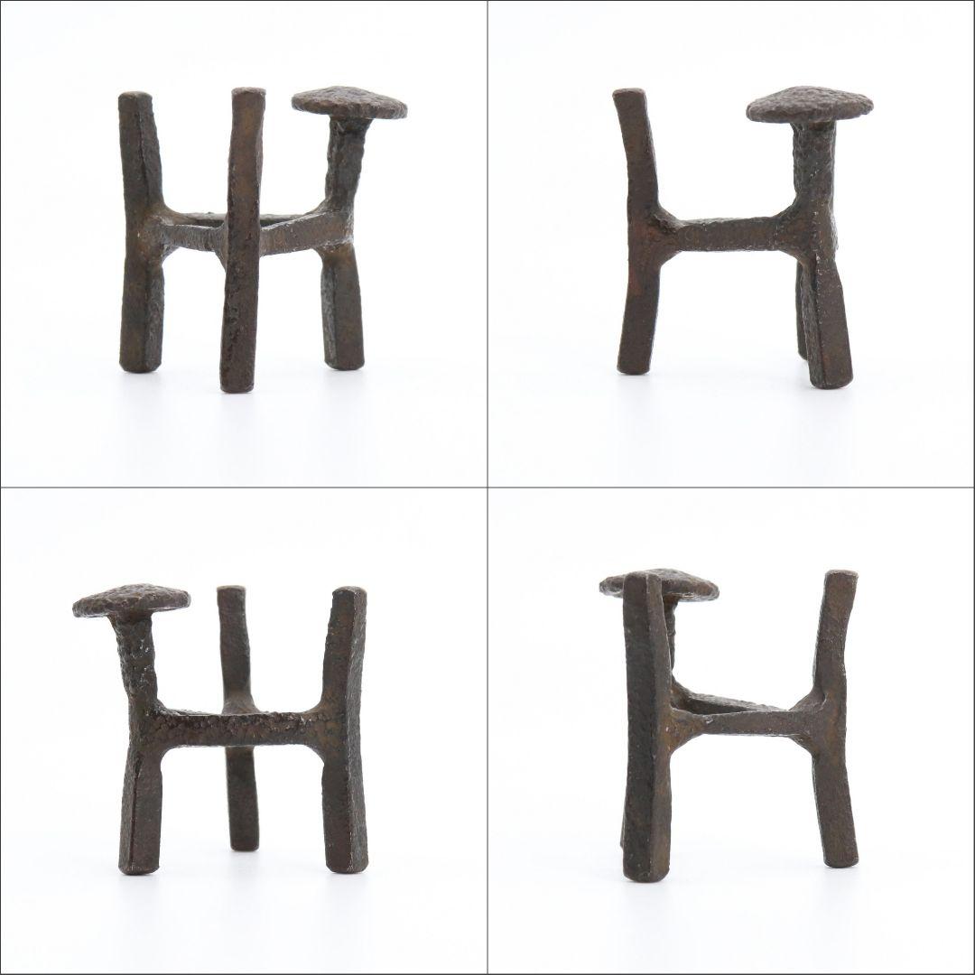 高木次郎兵衛/上野光照 黄檗山古釘蓋置 共箱 茶道具　C133　1F20