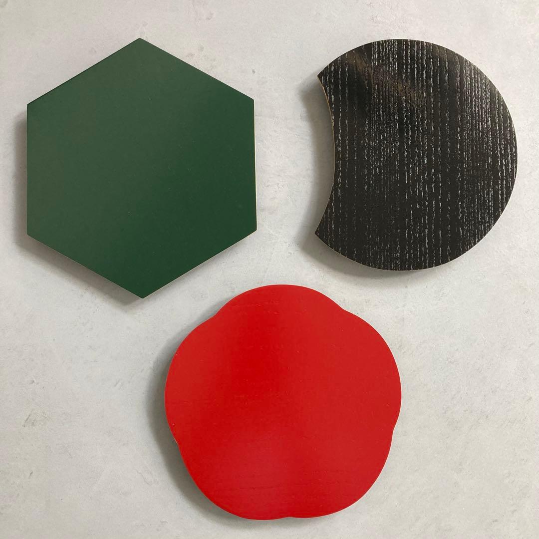 【美品】哲公房 中村宗哲 三彩金釦 遊々盆 雪月花 共箱 茶道具 盆3点