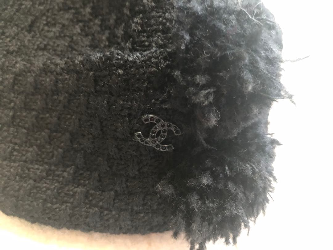 お値下げ シャネル CHANEL ニット帽子 カメリア ココマーク