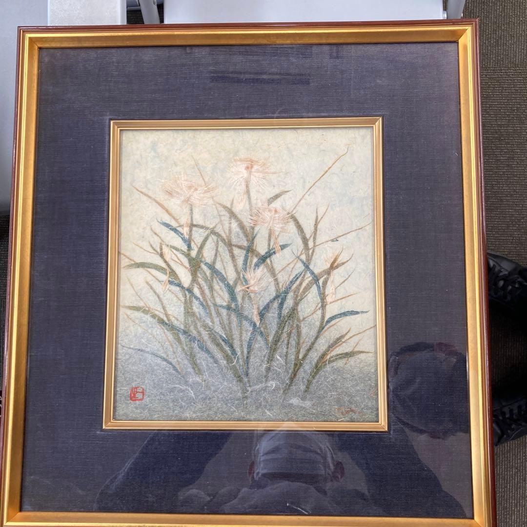 山内一生の紙絵　「さぎ草」