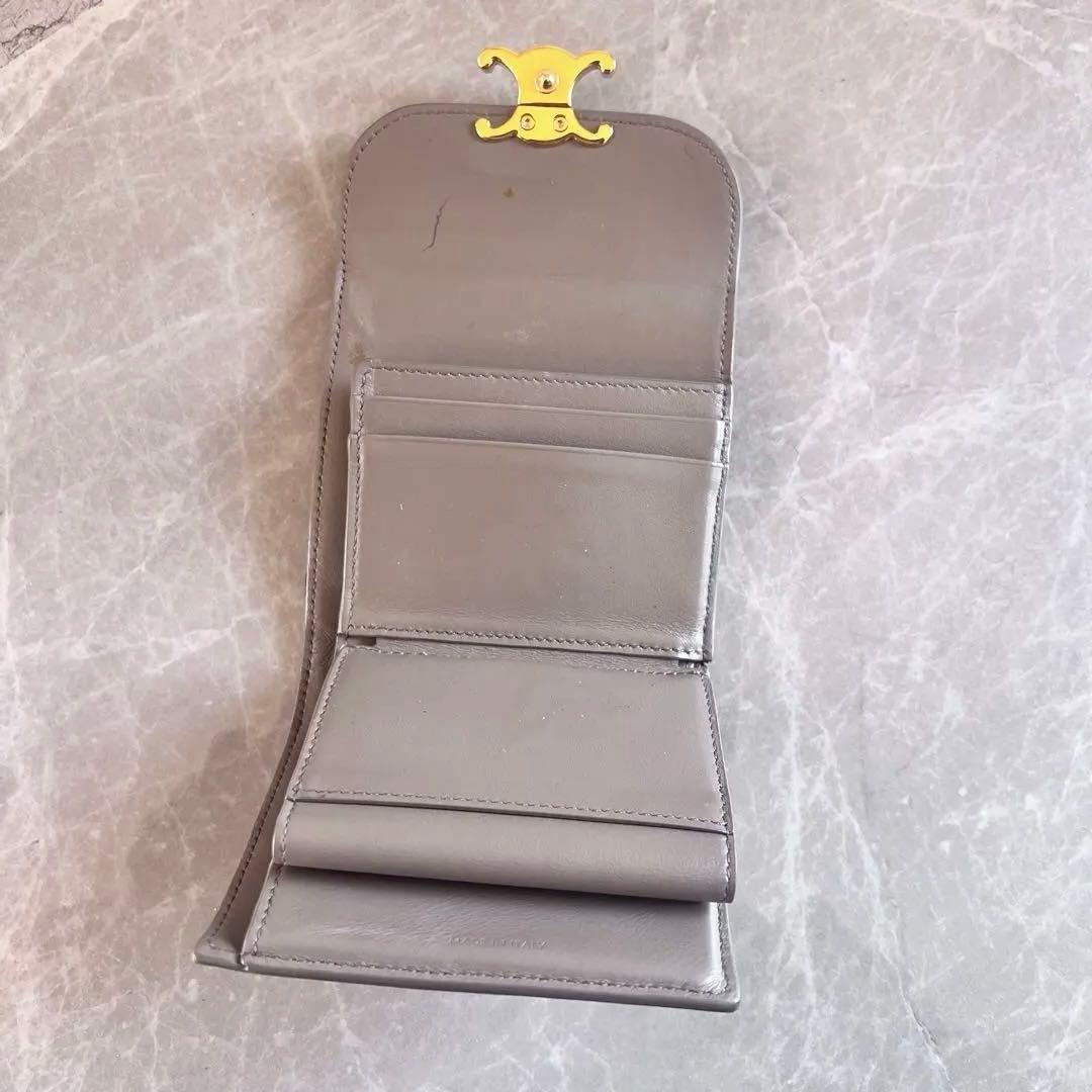 CELINE セリーヌ トリオンフ コンパクトウォレット グレージュ