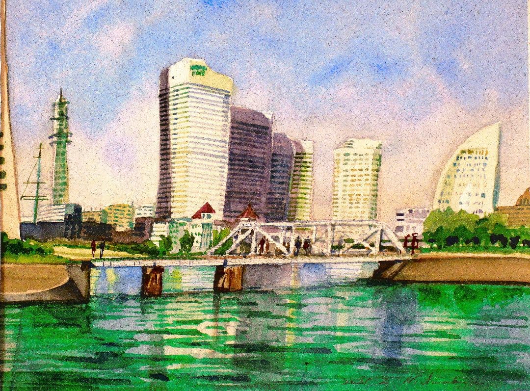 水彩画(みなとみらい21地区)