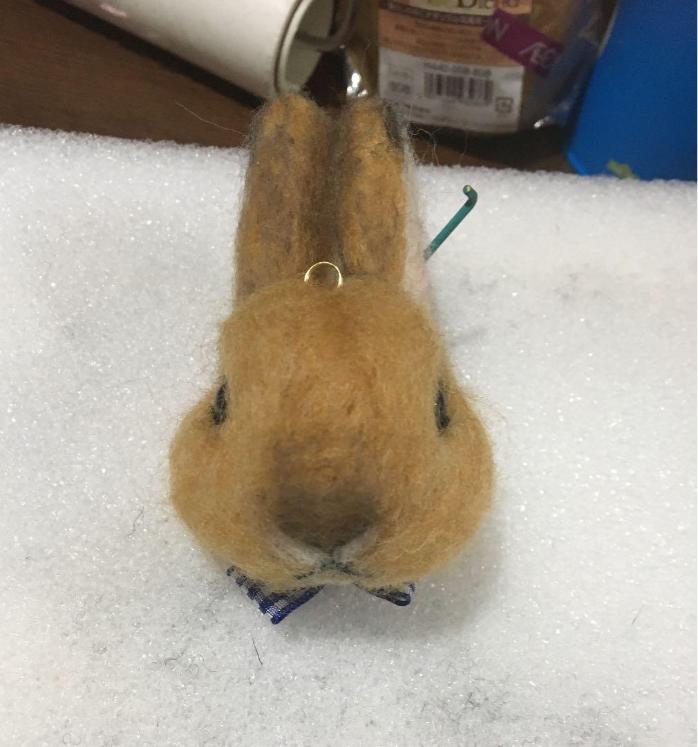 タモ様　うさぎ　羊毛フェルトストラップ