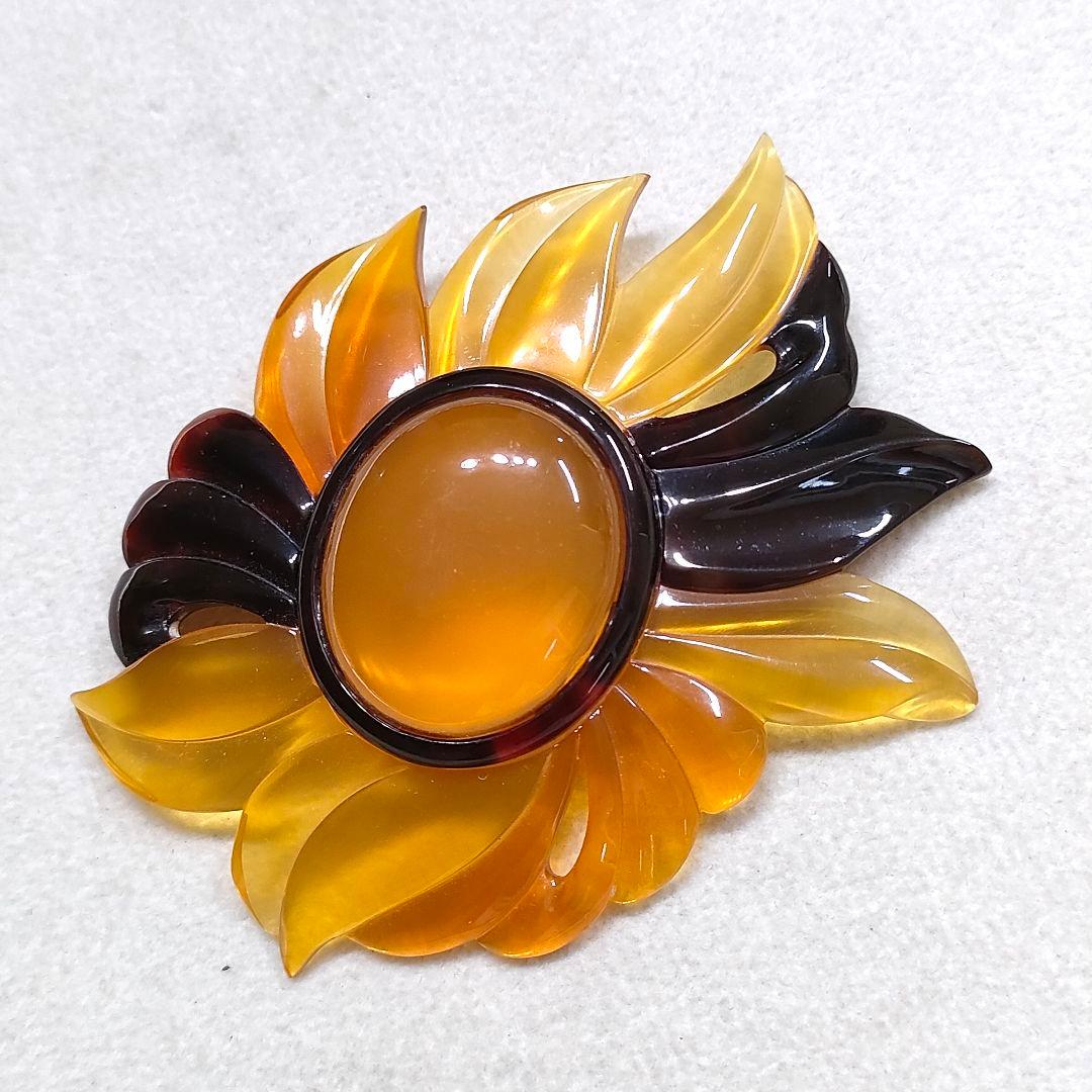 CR34　本べっ甲鼈甲　ブローチ　本物です