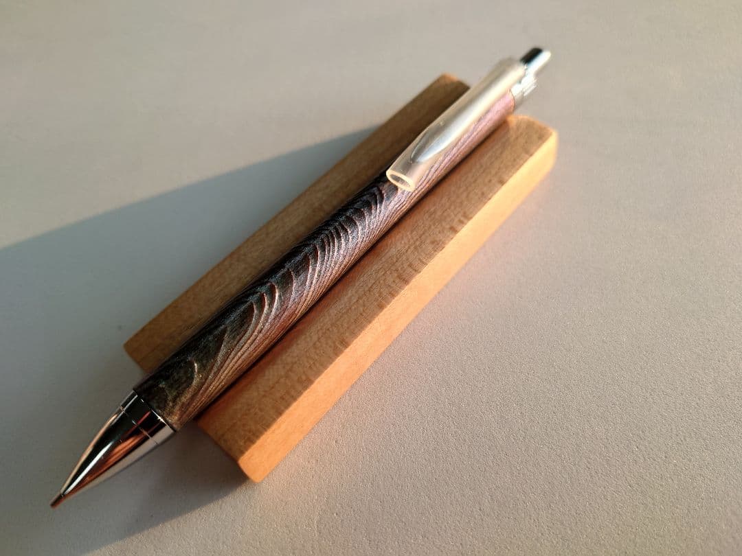 屋久杉　シャープペンシル　浮造り　新うるし　変わり漆　変わり杢　拭き漆