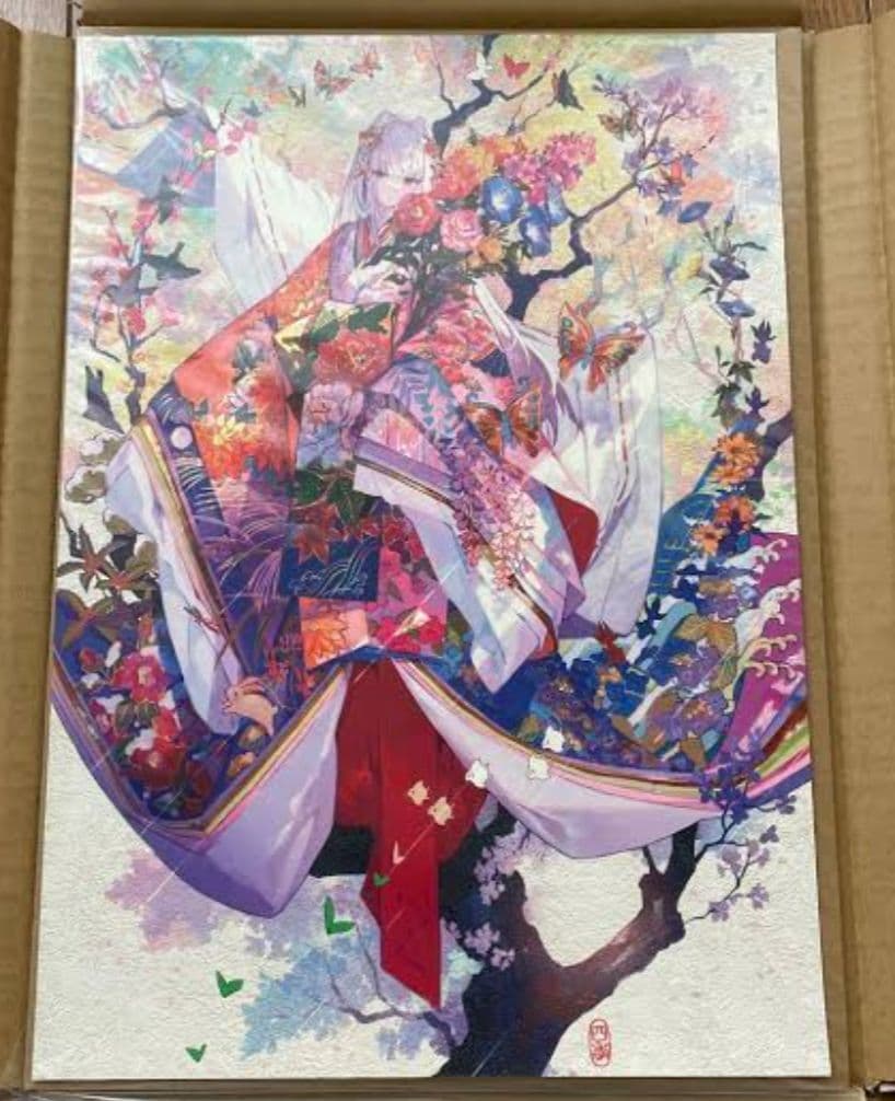 四季織りの着物　B4特殊印刷アート　藤ちょこ先生