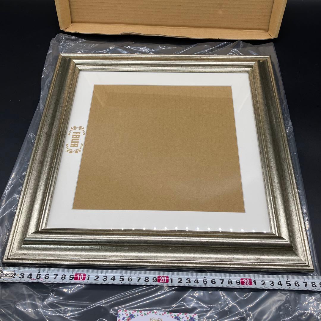 FEILER シルバー　額縁　ロゴ入り　フェイラー　額　フレーム　希少　未使用