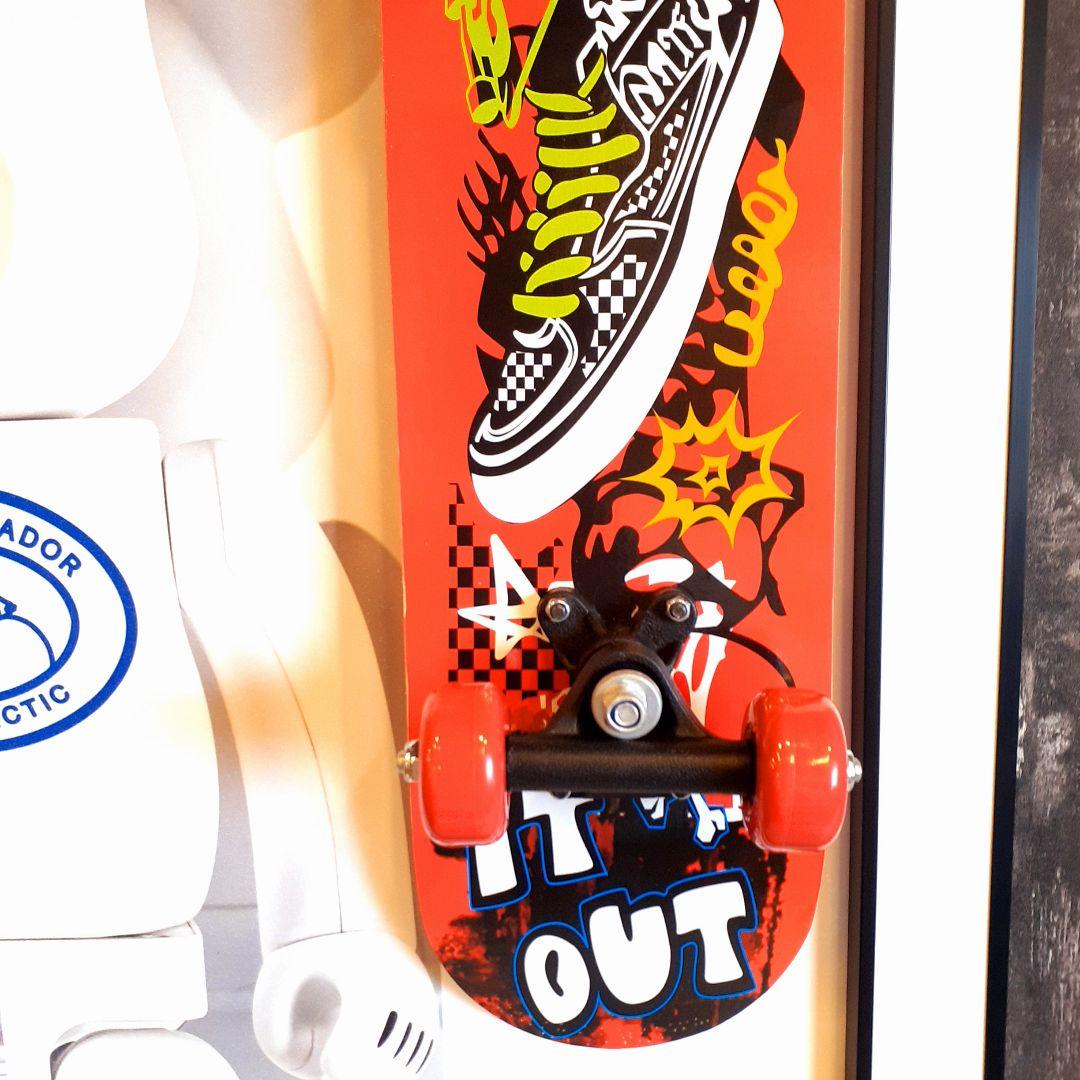 スケボーフィギア付　Louis Vuitton　Supreme　3Dアートパネル