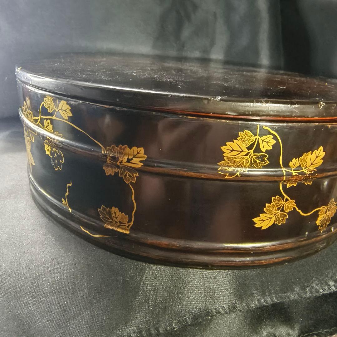 茶道具 桃山期蒔絵洗桶 煎茶茶櫃 木製漆器 骨董 時代物 桐箱入り 蒐集家蔵出し