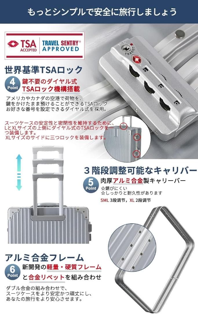 【開封・未使用】TABITORA タビトラ キャリーケース 90L シルバー