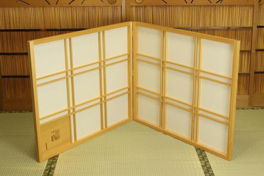 茶道具 風炉先屏風 障子 嵯峨 大覚寺 間仕切り 衝立(A468)