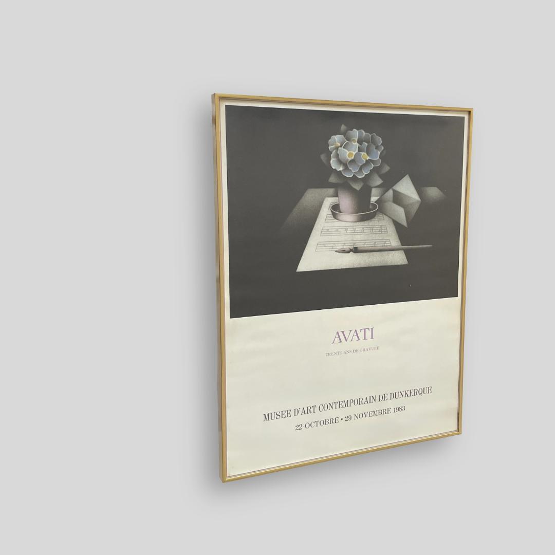 希少 1980s【マリオ・アバチ】 ヴィンテージ 額装 エキシビジョンポスター