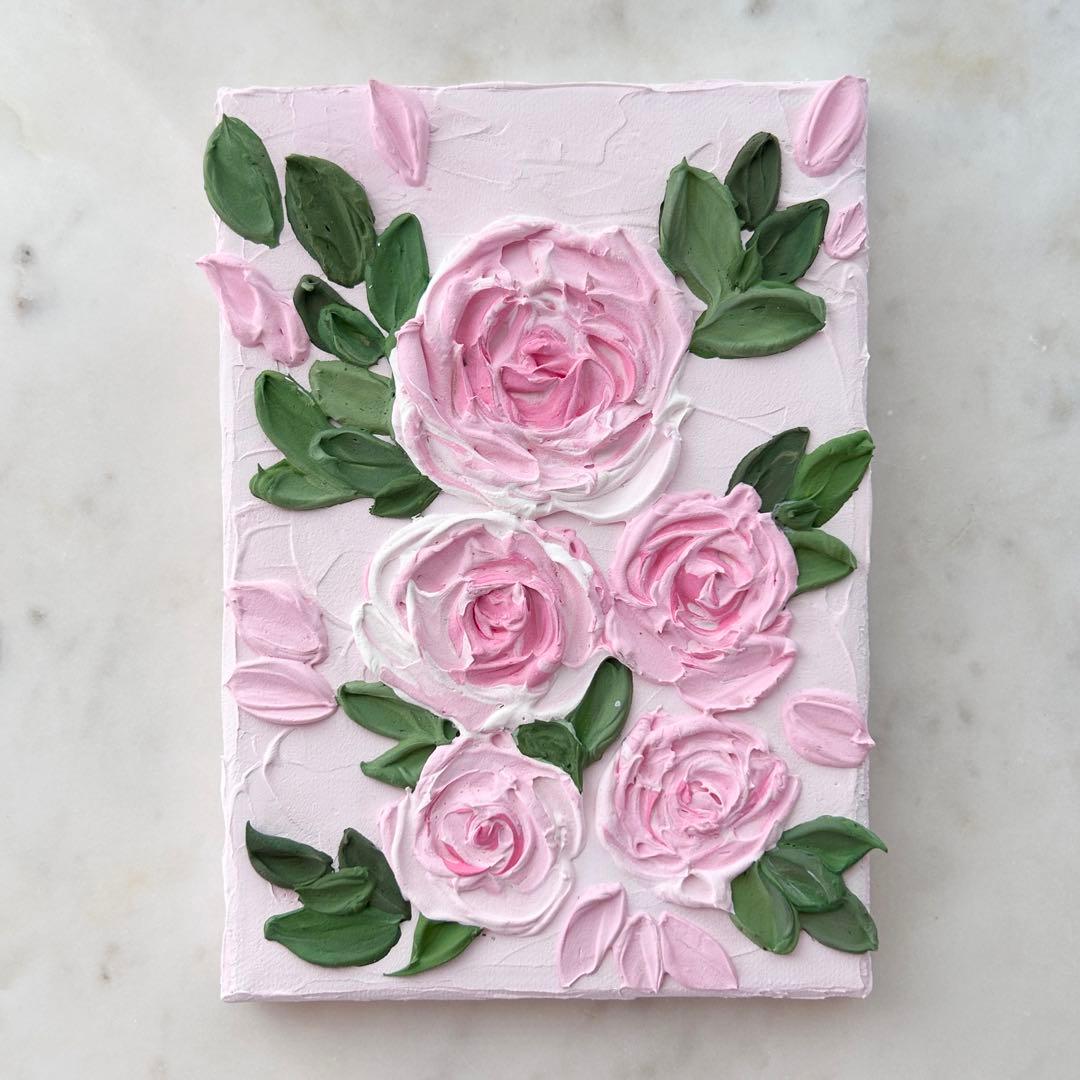 Roses 絵画原画 アクリル画テクスチャーアート