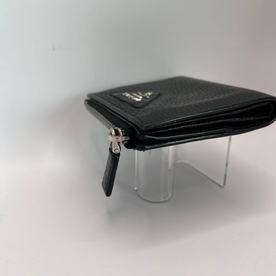 PRADA 二つ折り財布　ブラック　ヴィッテロダイノ　2ML049　レザー　財布