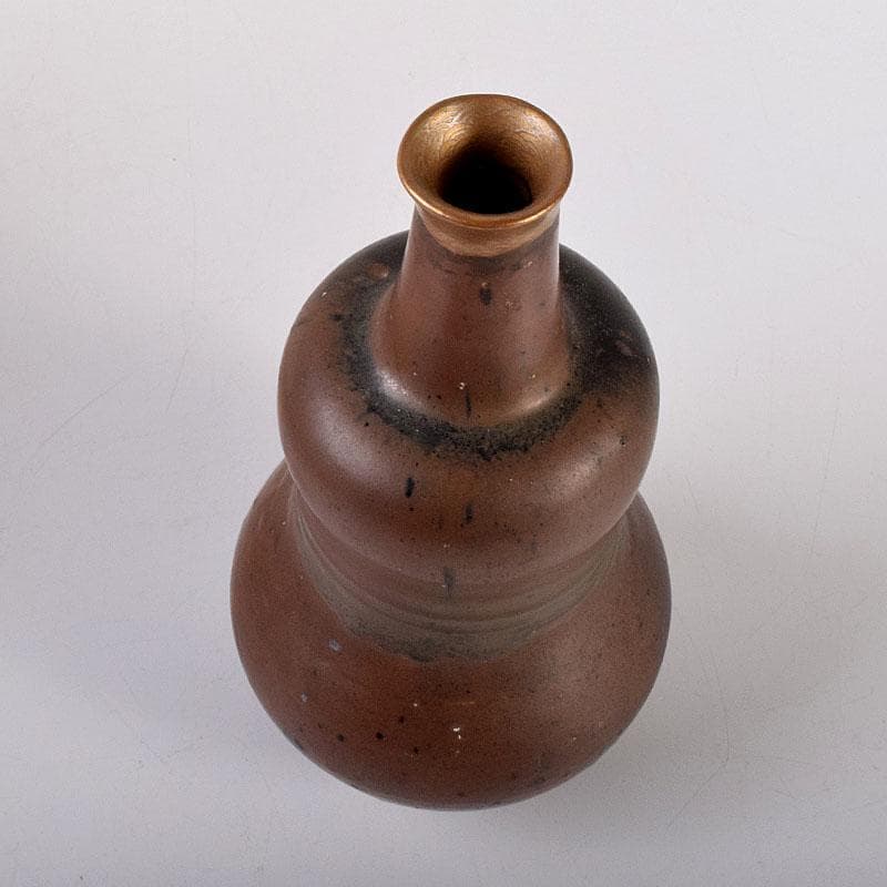 瀬戸焼　古瀬戸　藤四郎　瓢箪形　徳利　時代箱　審査結果書あり　V　R7782