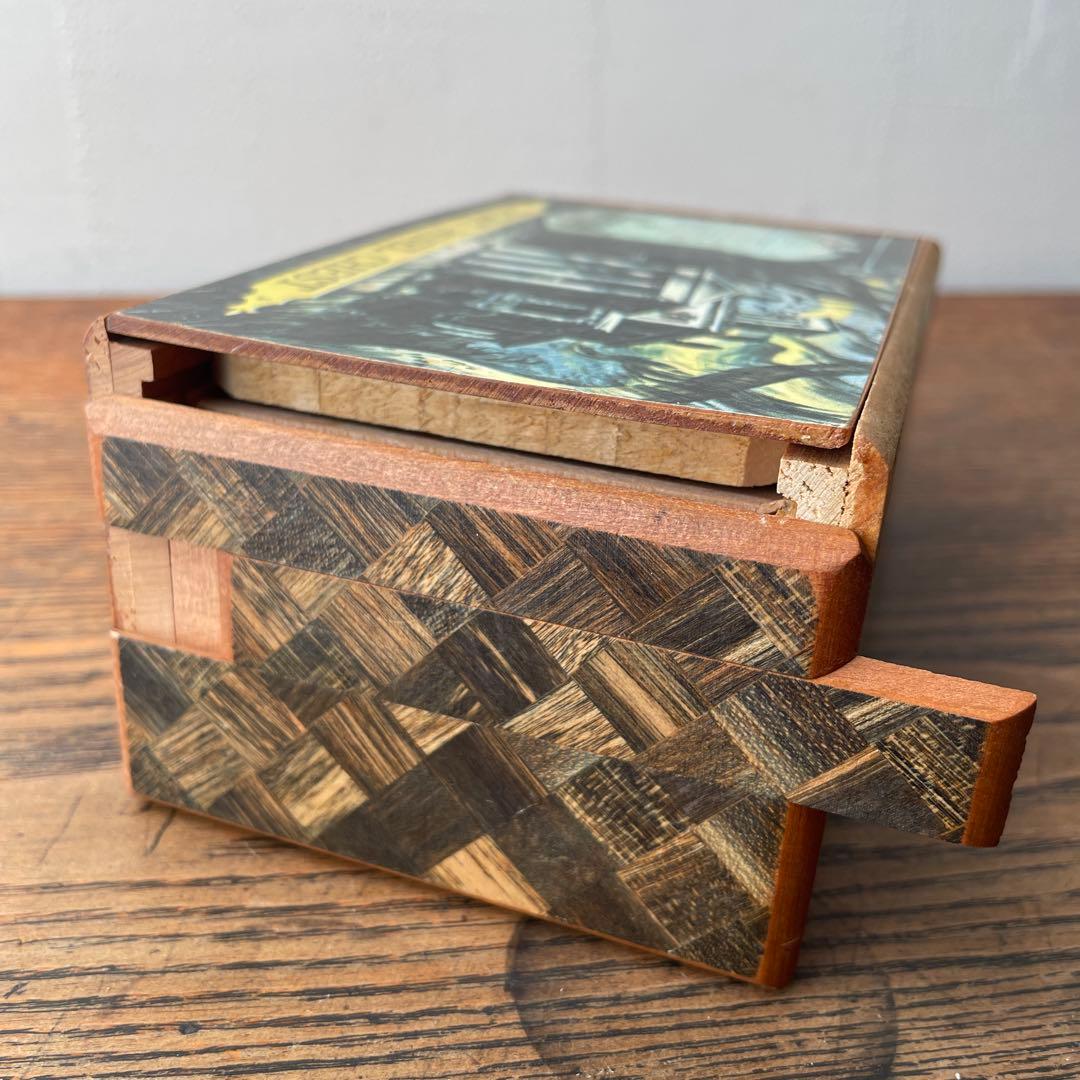 60年代ディズニー　アメリカ　ホーンテッドマンション　寄木細工　からくり仕掛け箱