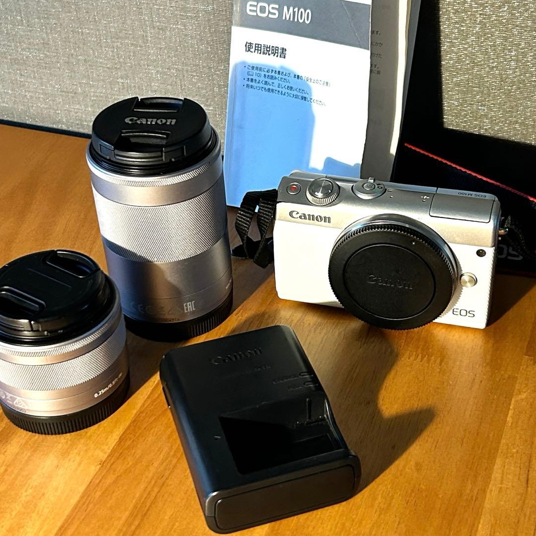Canon EOS M100 ミラーレス一眼カメラ 望遠レンズ付セット