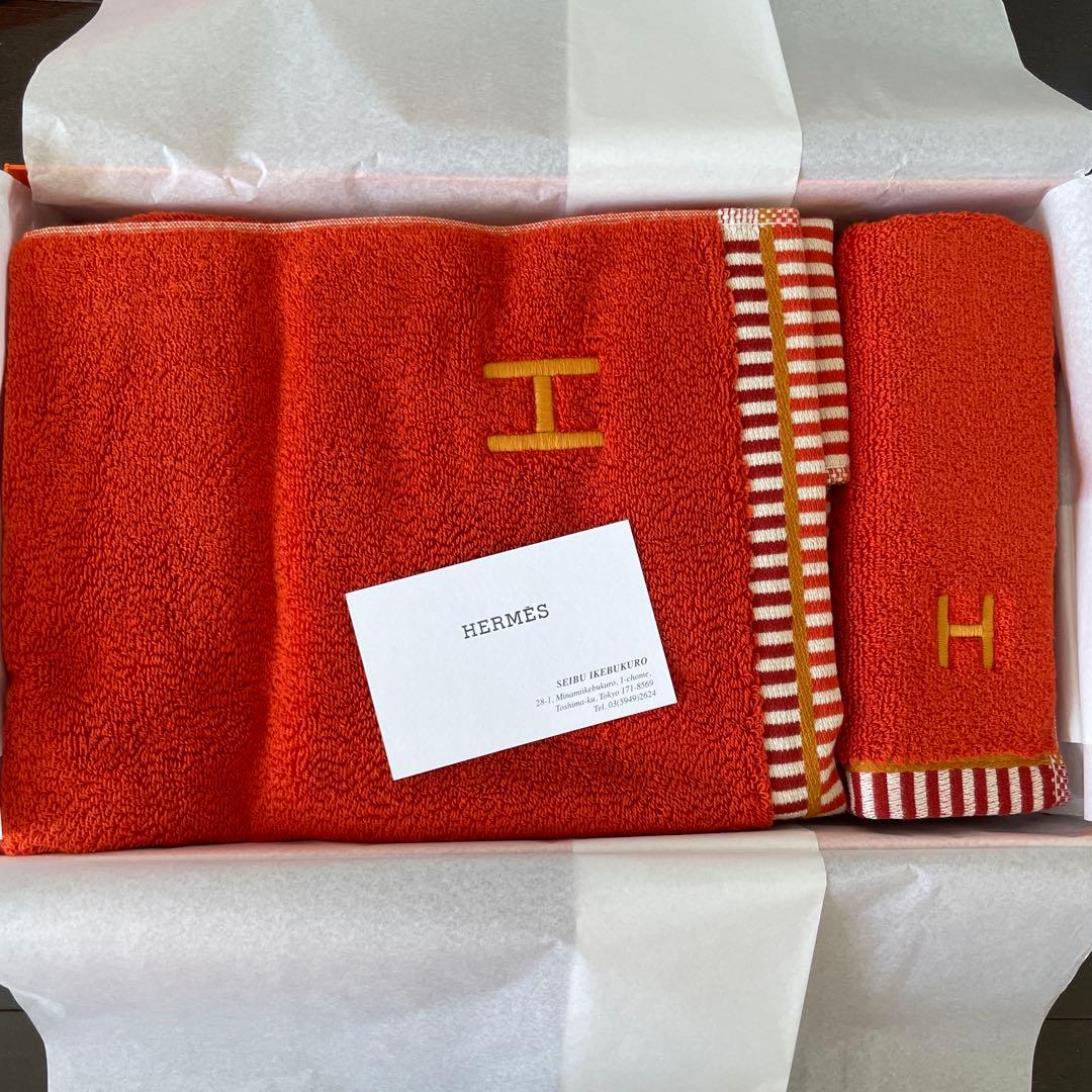 【新品未使用】HERMES ヴィス・ヴェルサ タオル2枚セット