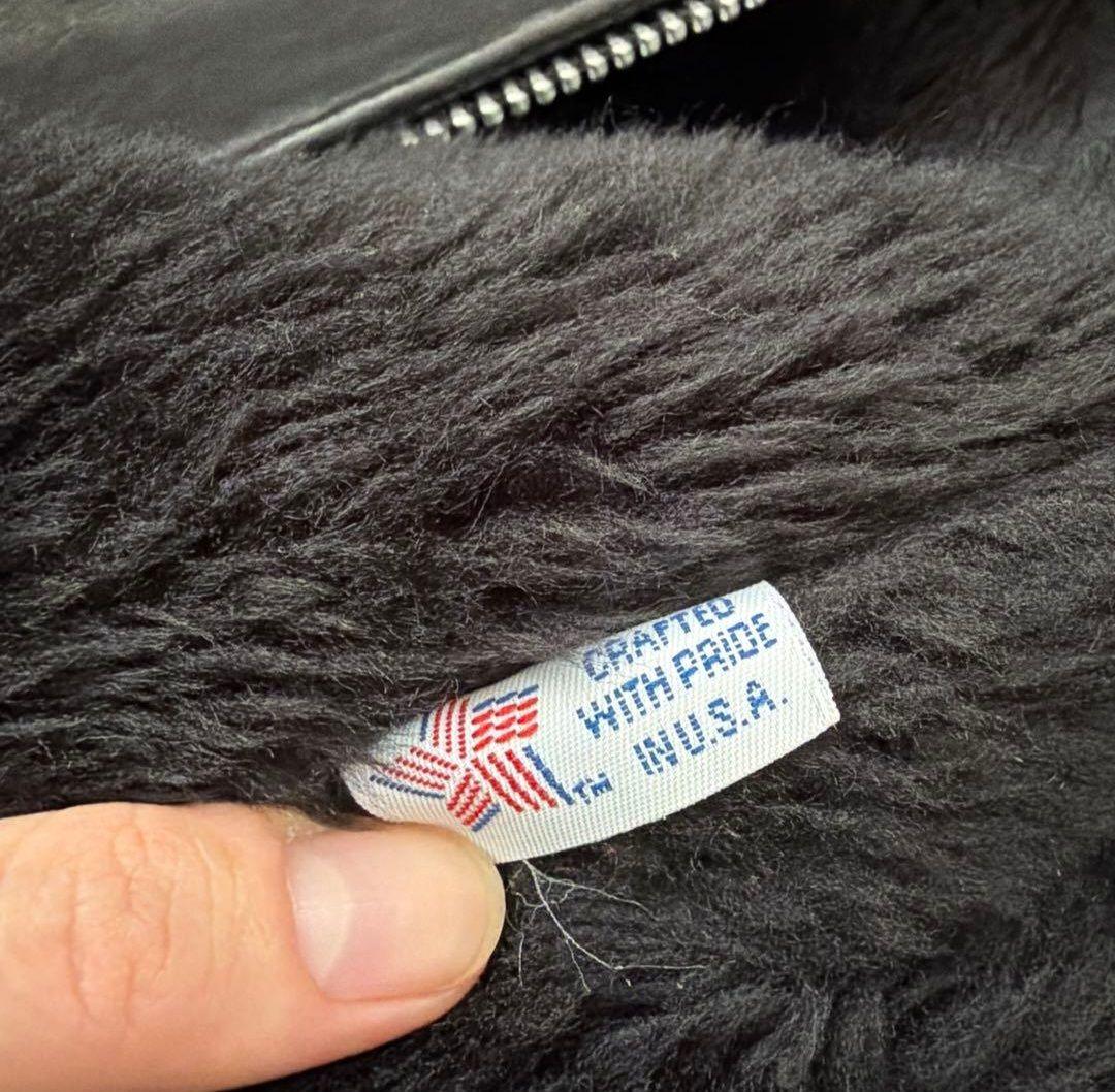 Schott 襟付きライダース 牛革レザー ボアライナー 42 USA製　652