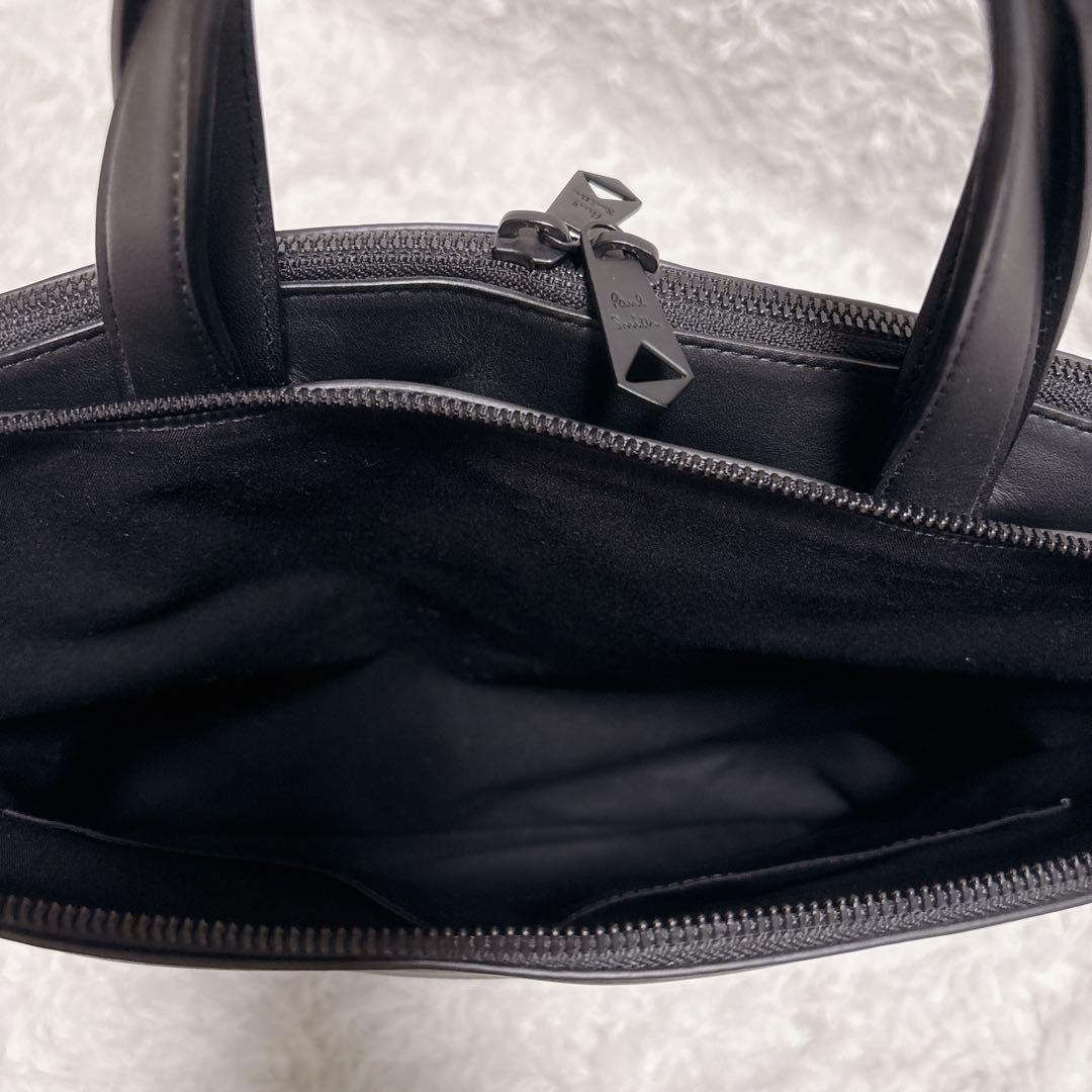 ポールスミス シャドーストライプ レザー 2WAY ブリーフケース ブラック