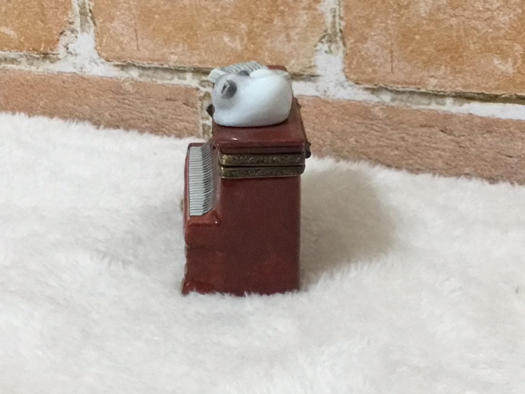 ヴィンテージ　限定　レア　リモージュボックス　ピアノ　猫　本　LIMOGES