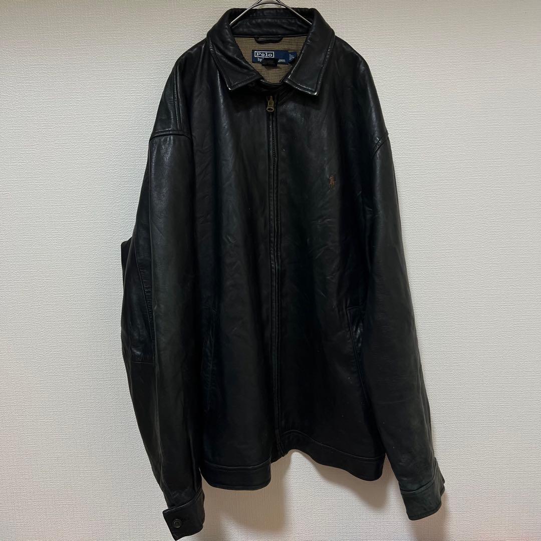 【POLO RALPH LAUREN】ラルフローレン レザージャケット ブラック