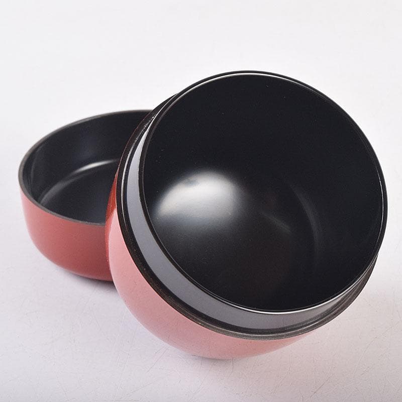 茶道具　竹内幸斎作　朱塗　貝雛蒔絵　中棗　共箱　V　8384