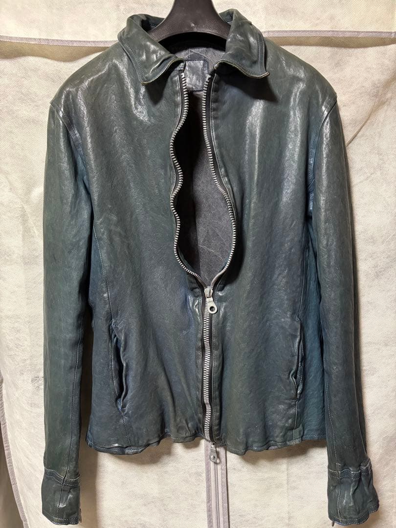 ほぼ新品　深青ジャパンホース イサムカタヤマ BACKLASHシングルライダース