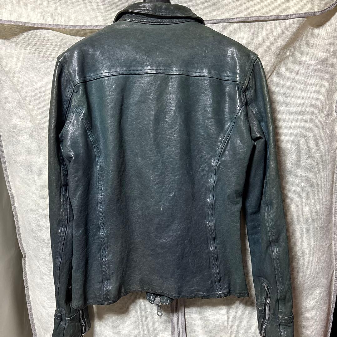 ほぼ新品　深青ジャパンホース イサムカタヤマ BACKLASHシングルライダース