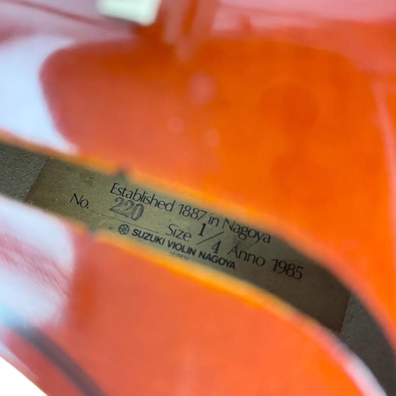 え*れ様 極美品●鈴木バイオリン● No.220 1/4 1985年 日本製 良