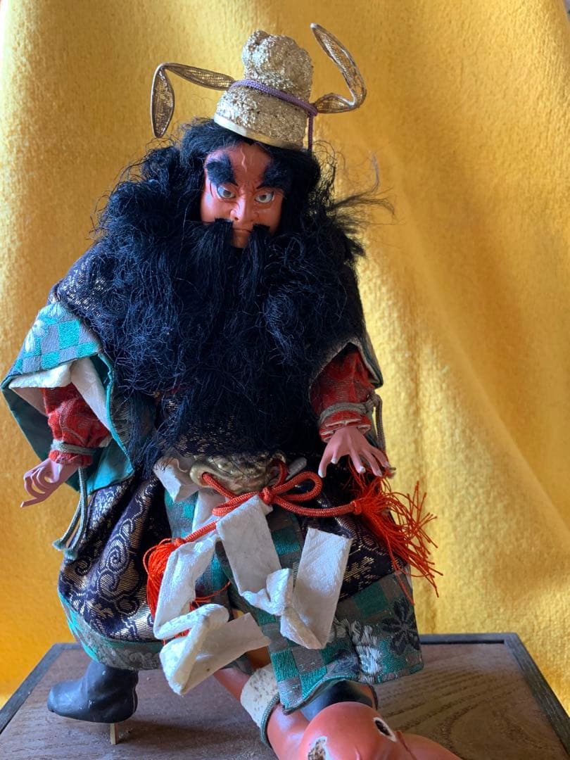 明治中期 精緻 鬼潰鍾馗人形 極上 拾號30cm 貴重なアンティーク　箱入り