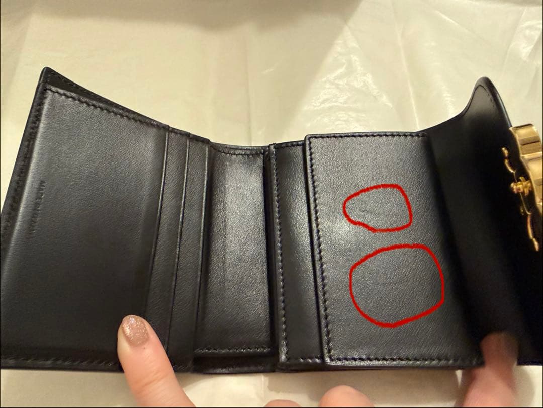 【美品】CELINE トリオンフ ウォレット 三つ折り財布 ブラック