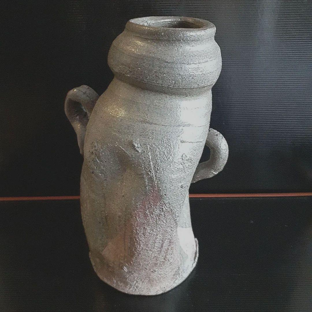 古唐津叩き掛花入れ